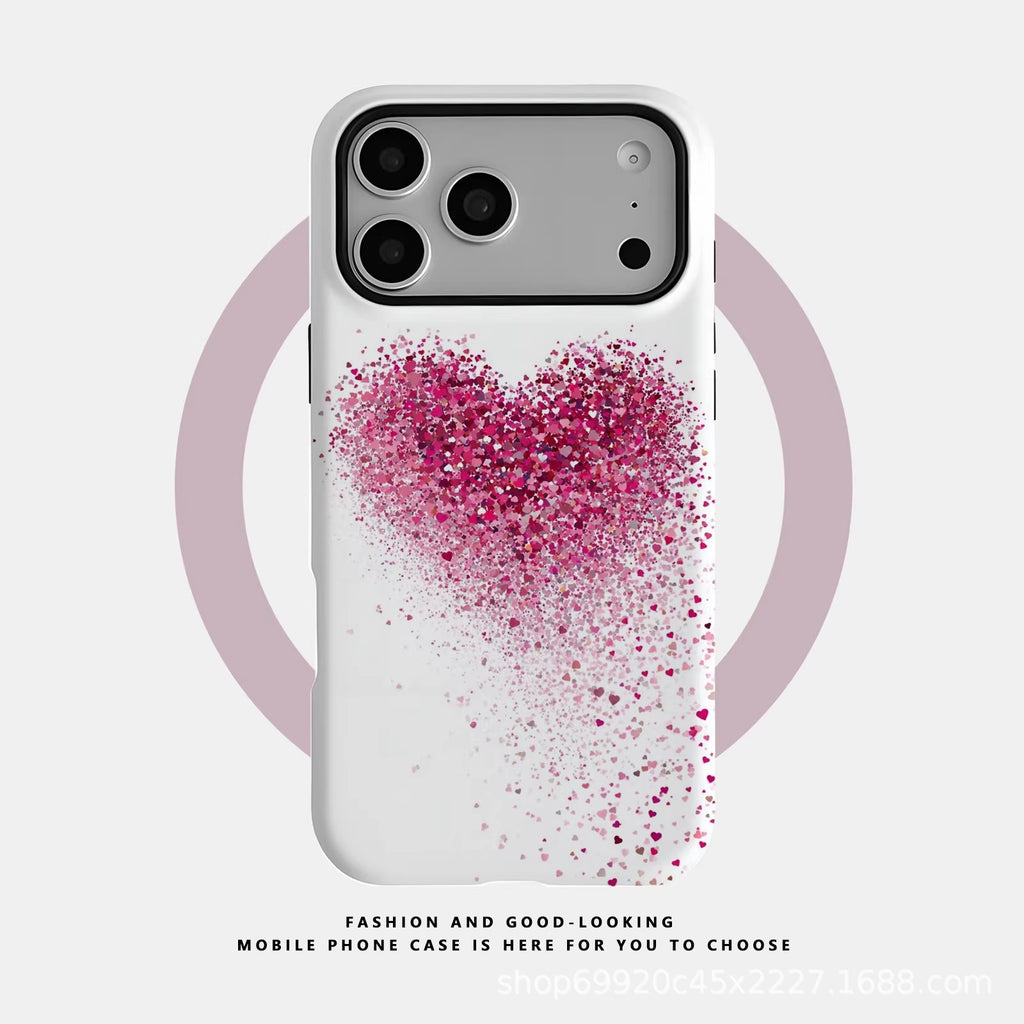 ins风璀璨爱心菲林壳适用苹果17Promax手机壳爆款iPhone16磁吸15