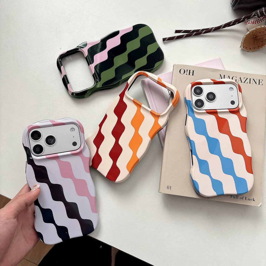ins彩色棱形波浪菲林二合一手机壳适用苹果17promax磁吸iPhone16