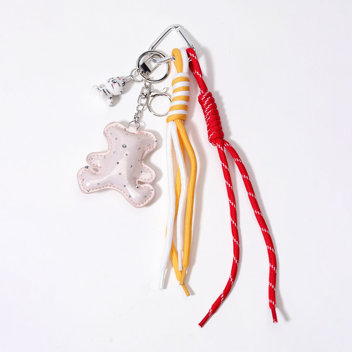 量大价优PU皮革充棉钻皮小熊树脂小猫咪织带包包挂件挂饰钥匙扣