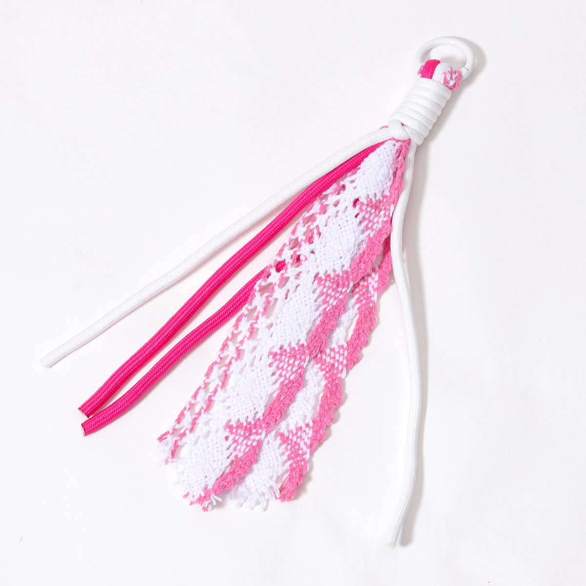 新款欧美波西米亚风涤纶纯手工编织钥匙扣包包挂件批发跨境亚马逊