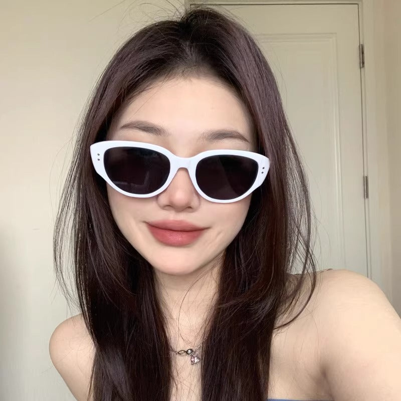 韩系猫眼太阳镜女网红墨镜欧美辣妹拍照显白高级感防紫外线墨镜男