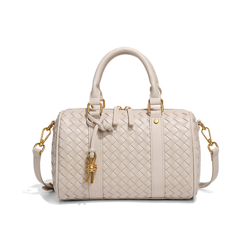 个性高级感复古手提包实用百搭单肩斜挎手工编织女包波士顿枕头包