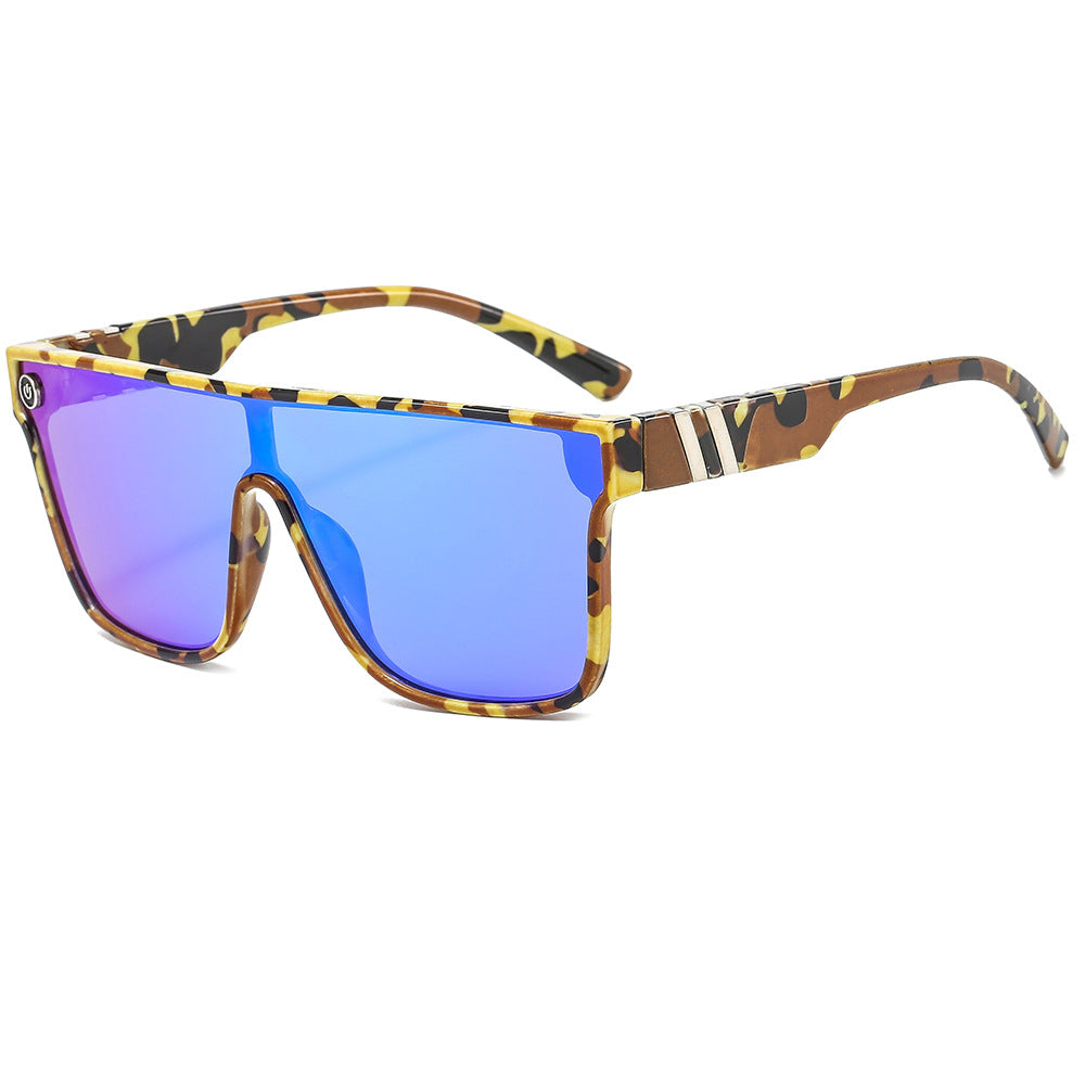 新款欧美跨境太阳镜连体大框迷彩墨镜男女时尚穿搭sunglasses眼镜