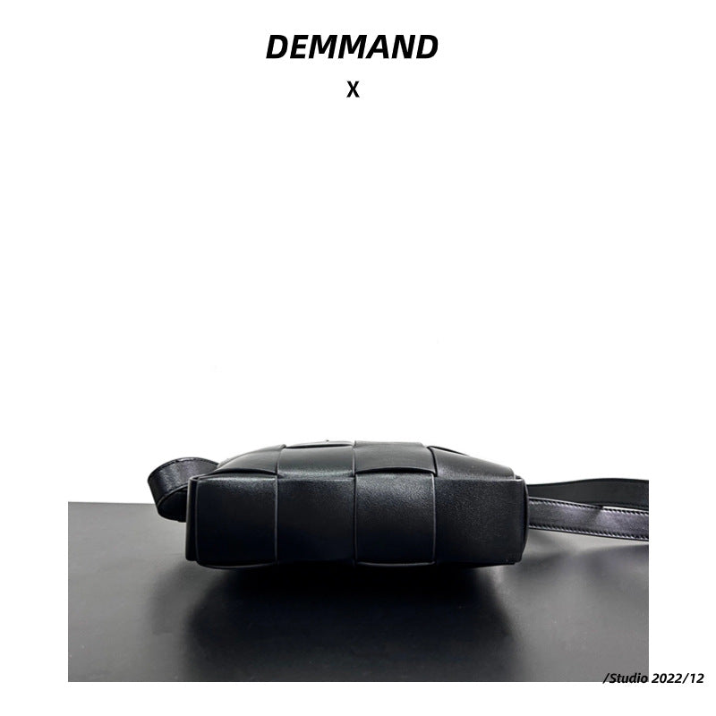 2023秋季新款极简经典大块编织双拉链开合时髦百搭单肩斜挎相机包