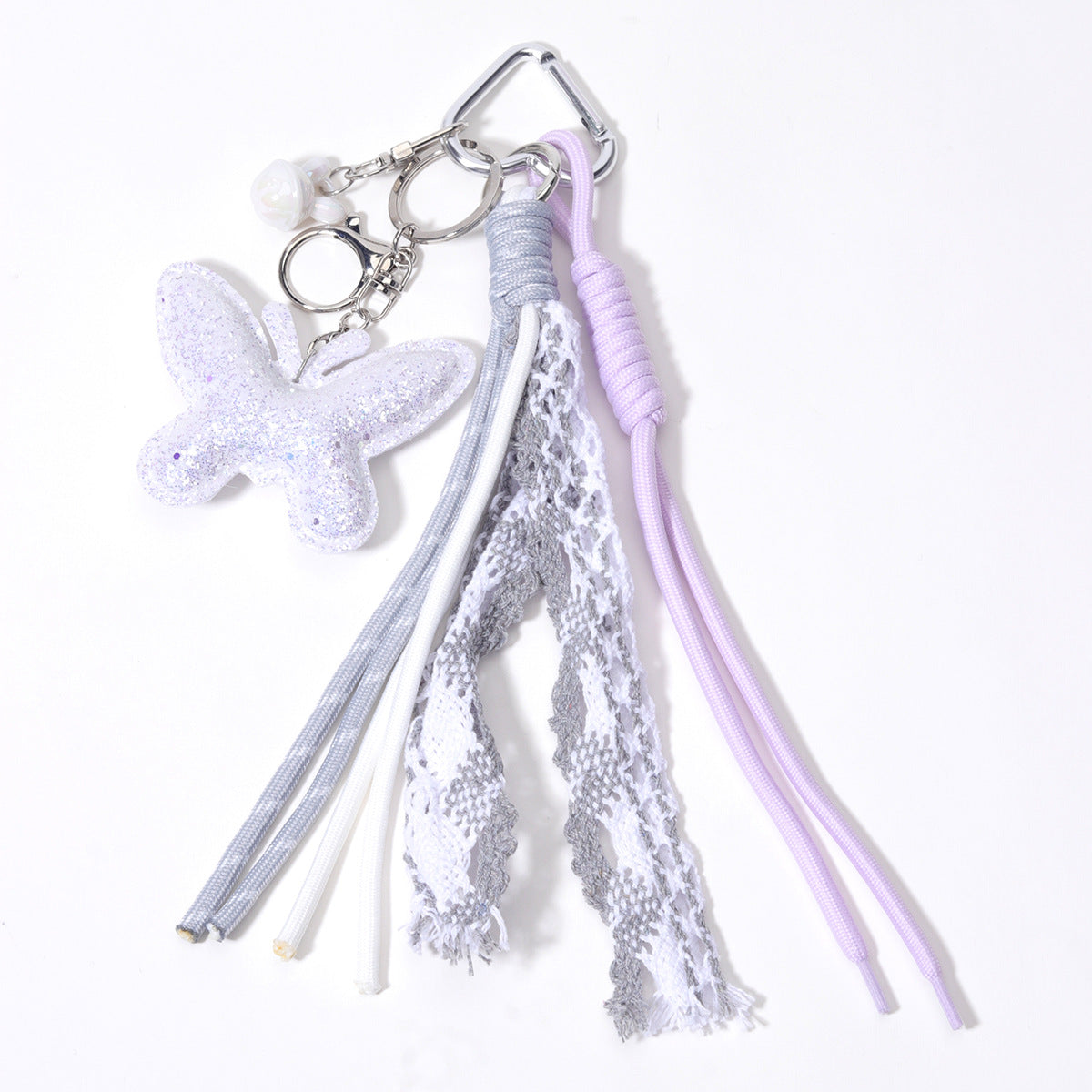 量大价优跨境热销闪粉蝴蝶兔子小铃铛包包挂件挂饰钥匙扣挂杯子挂