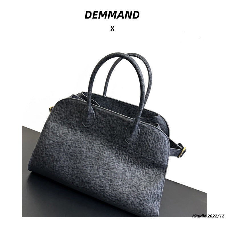 手提大容量包包女2023新款真皮复古公文托特包小众质感电脑通勤包