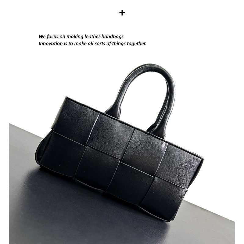 2023新款原创小众托特包大容量女包真皮编织手提包简约通勤质感包