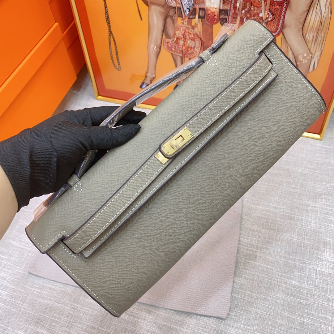 凯莉epsom掌纹手包真皮女包时尚kelly荔枝纹牛皮晚宴包亚马逊代发