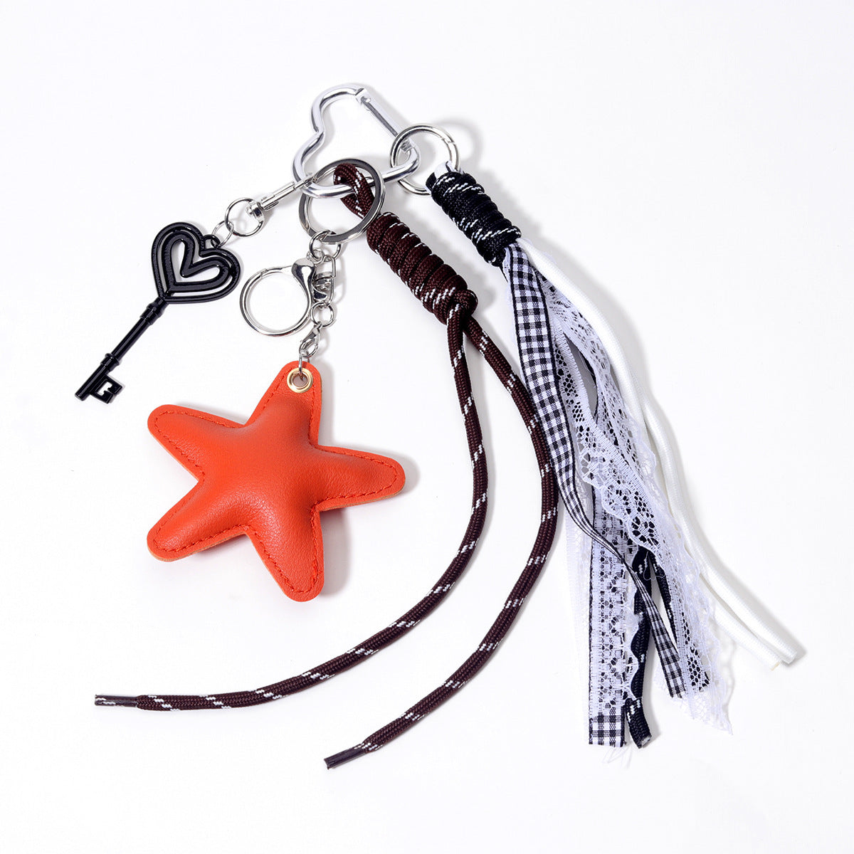 量大价优跨境直供五角星PU皮革包挂牛仔布挂件包包挂吊饰钥匙扣