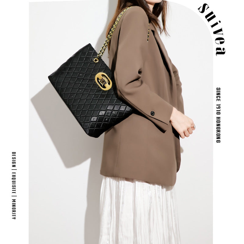 女士包包女高级感单肩包菱格休闲轻奢大容量腋下包时尚小众斜挎包