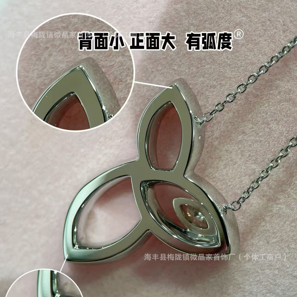 H.W海瑞家Lily三叶草项链女满钻S925银高版本轻奢锁骨链厂家直销