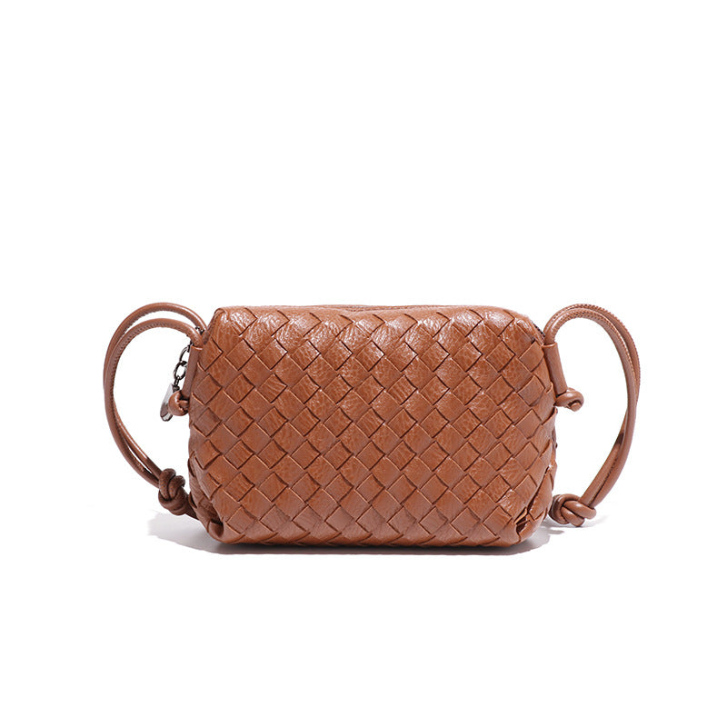 夏季新款马卡龙小巧手工编织批发女包简约纯色时尚百搭斜挎小方包