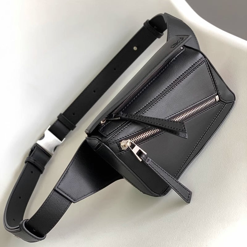 24新款经典Puzzle几何胸包真皮单肩斜挎男女包运动迷你牛皮腰包包