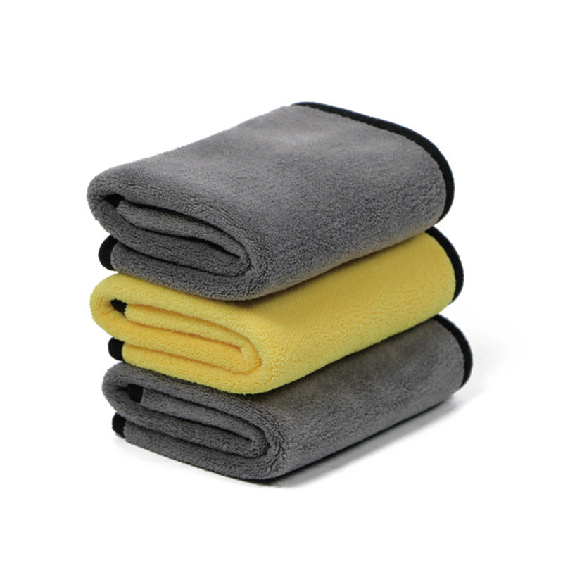 双面珊瑚绒高密洗车毛巾 收蜡擦车布加厚大号清洁吸水双面擦手巾