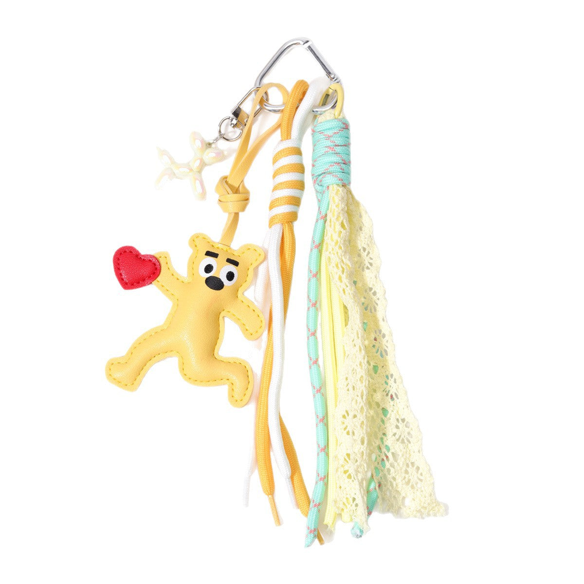 工厂原创配搭PU皮革欢乐点赞爱心小熊包包挂件气球狗编制挂绳定制