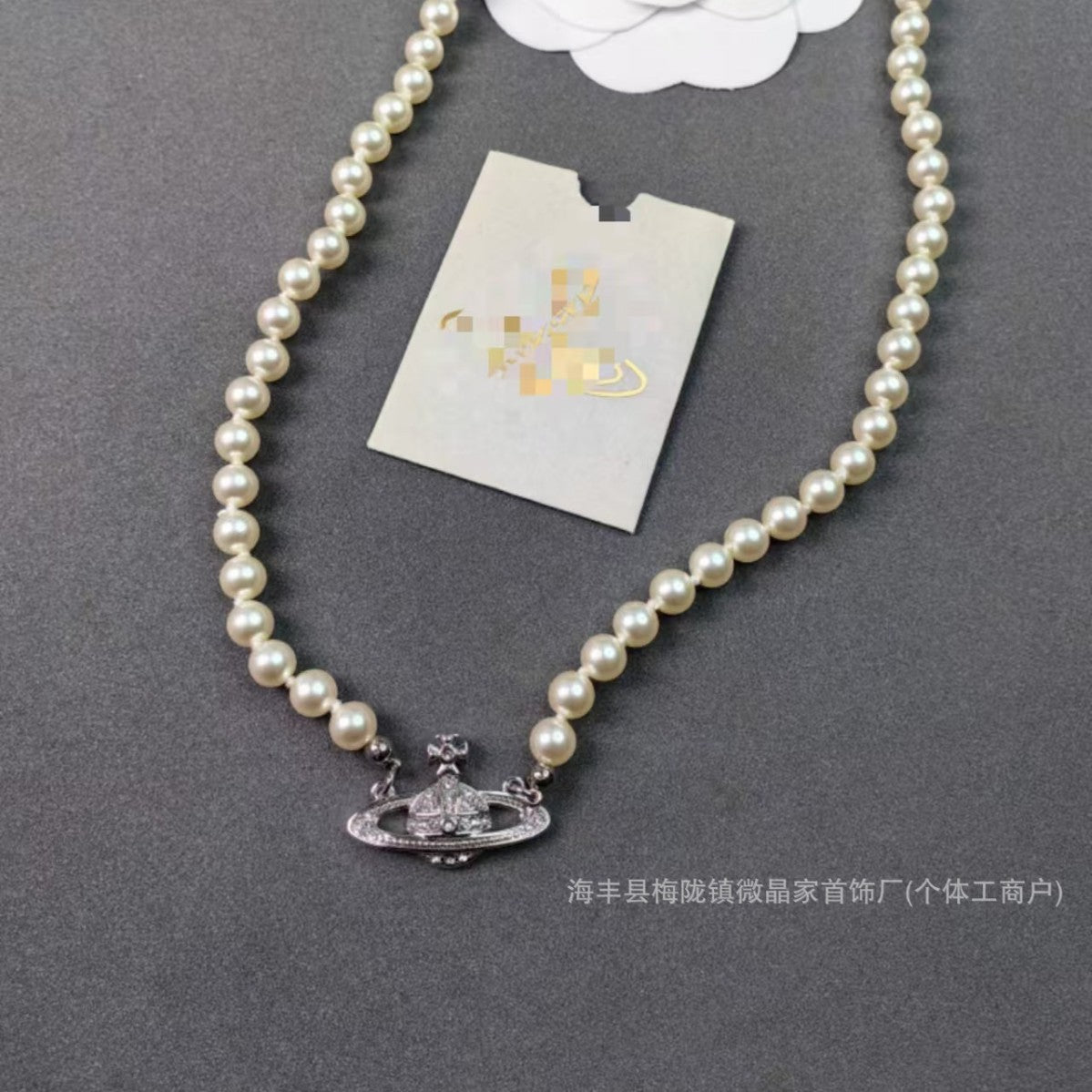 高版本西太后土星珍珠项链女薇薇安经典回形针土星珍珠链工厂直销