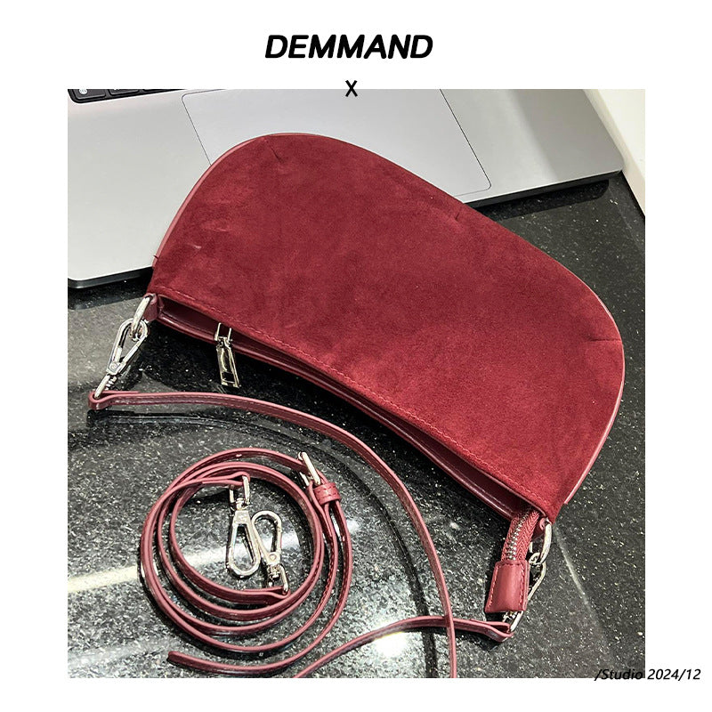 今年流行包包女士2024新款潮麂皮绒单肩包秋季复古时尚斜挎通勤包