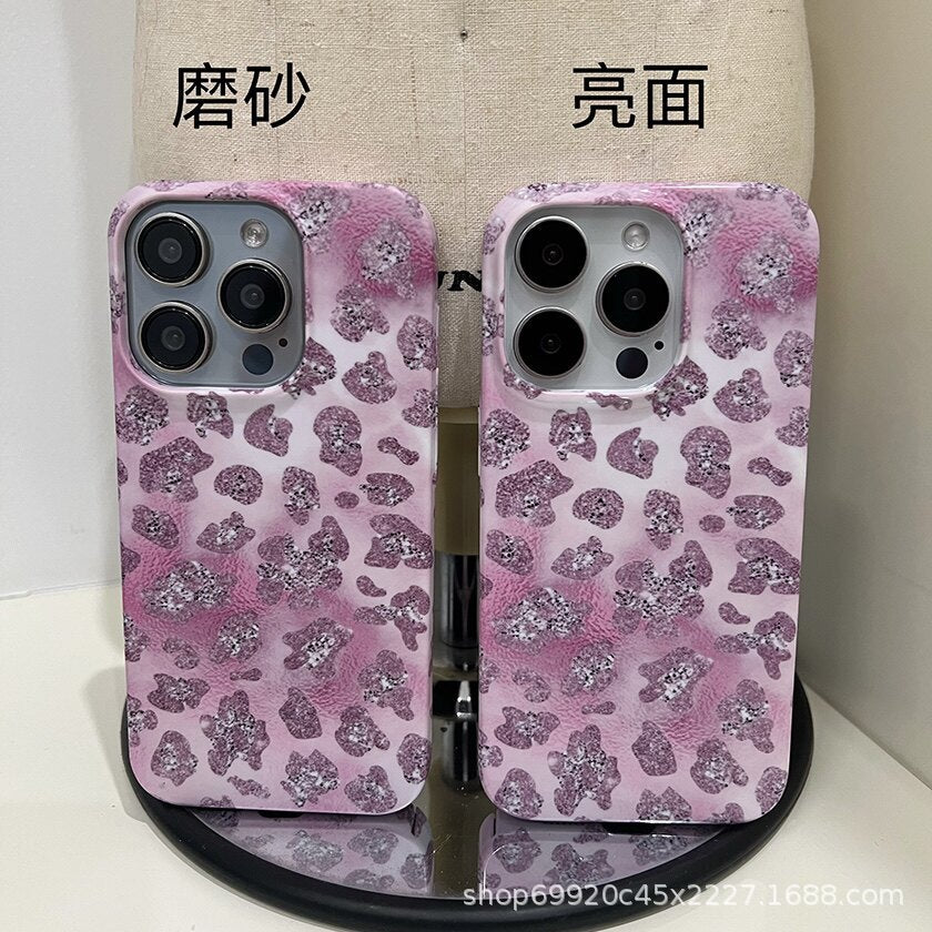 跨境爆款潮款豹纹适用苹果17Promax手机壳iPhone16菲林壳15女生14
