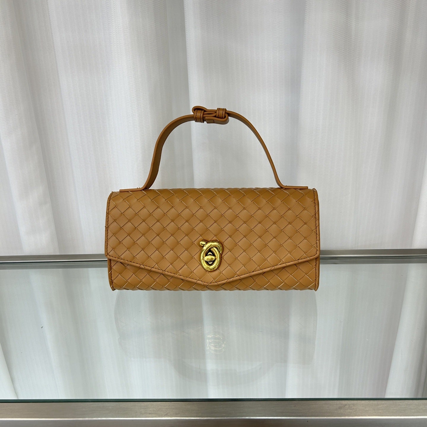 2025春夏新款knotlock牛皮信封包跨境时尚编织包单肩腋下手提包女