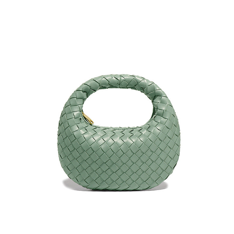 跨境简约时尚手拎饺子包简约手工编织女包工厂批发外贸单肩斜挎包