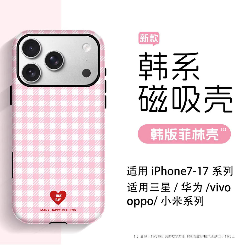 ins韩系菲林壳适用苹果17Promax手机壳防摔Phone16高档14磁吸15硬