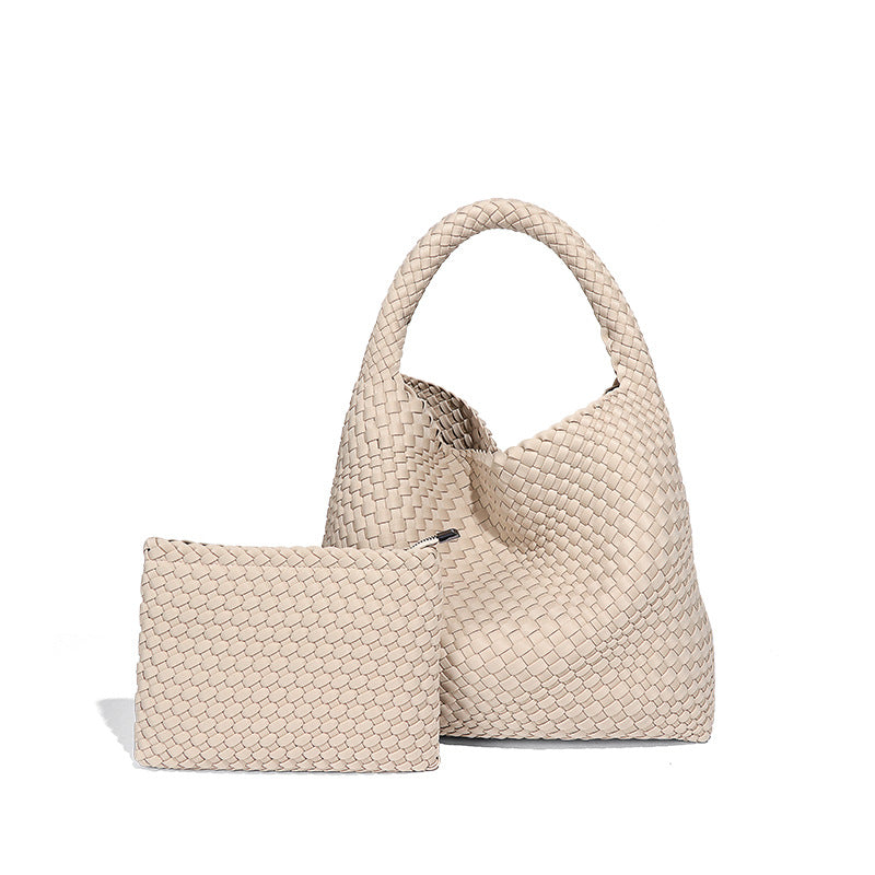 2025年流行手工编织包手提托特单肩腋下女包时尚复古潮流休闲质感