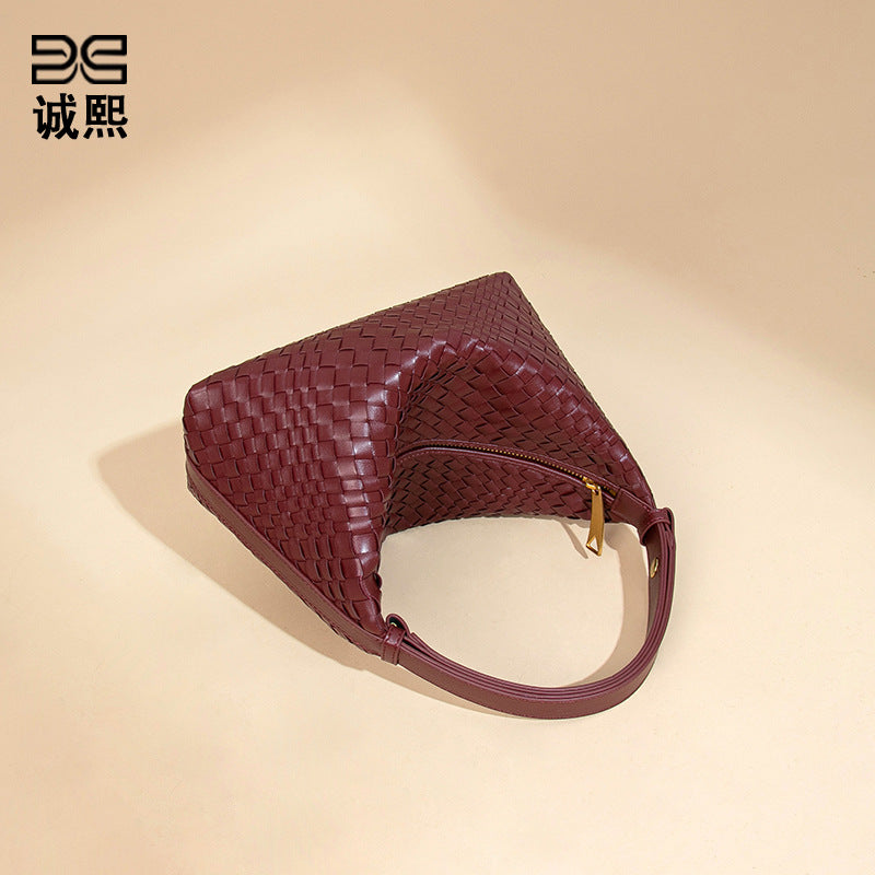 外贸批发定制腋下包手工编织饭盒包时尚百搭单肩包女士手拎饺子包