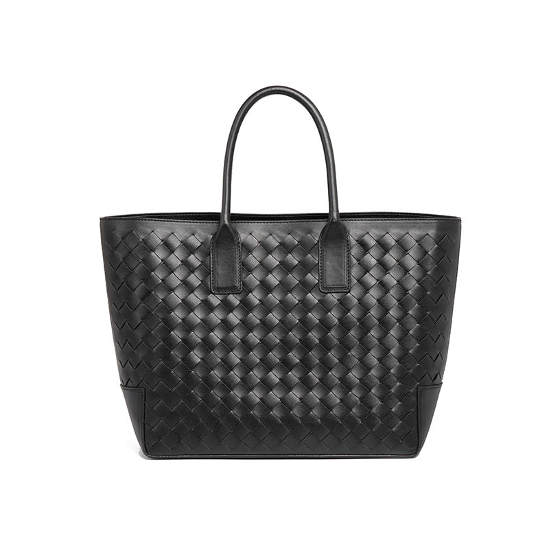 新款潮流大容量手提包通勤百搭手工编织女包跨境高级感子母托特包