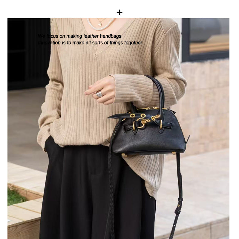 跨境新品爆款保龄球包手提包皮革单肩包百搭时尚托特包魅力女包包