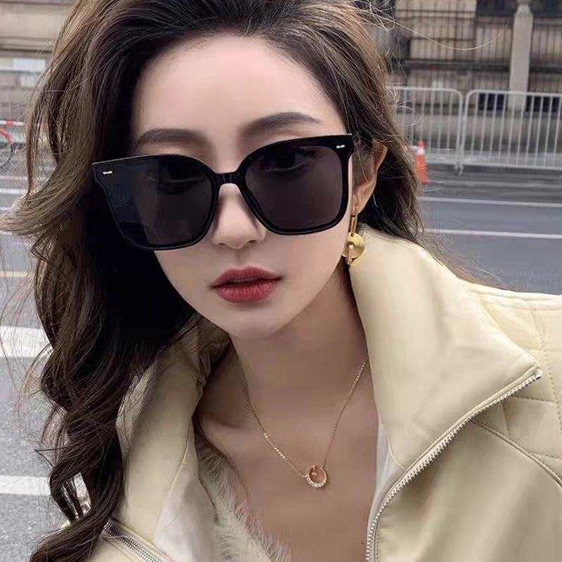 时尚韩版gm墨镜小红书女网红出街遮光显脸小方框太阳眼镜防紫外线
