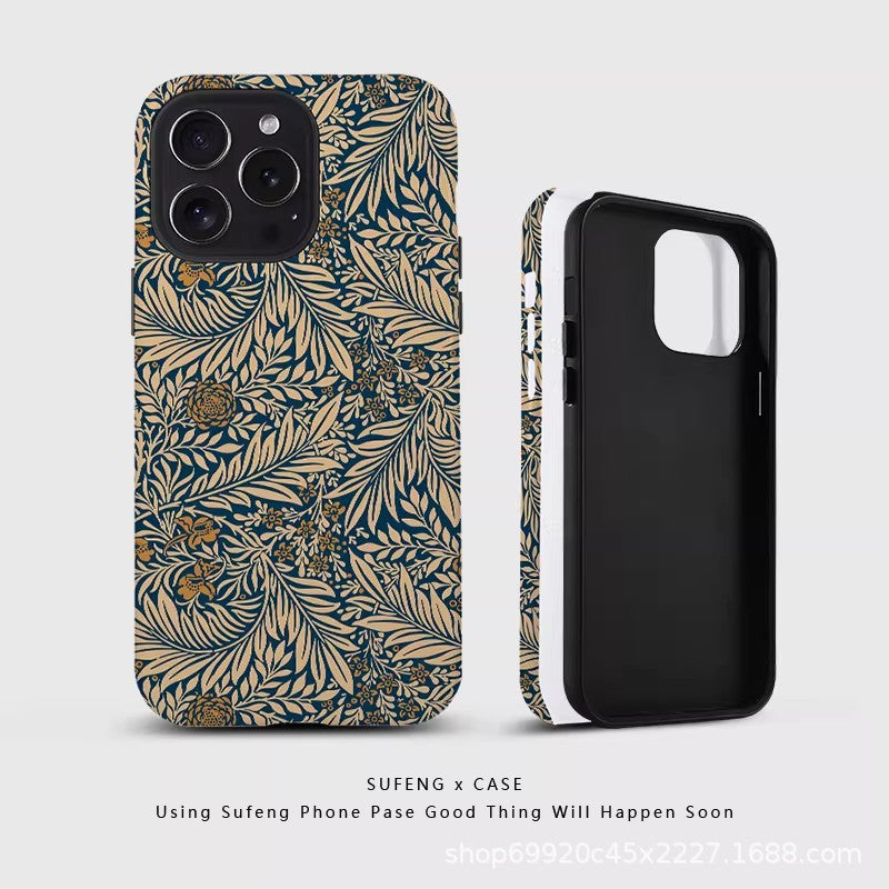 跨境爆款树叶花朵适用苹果17Promax手机壳iPhone16磁吸15菲林壳14