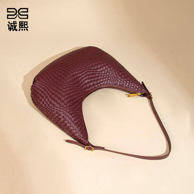 韩版大容量定制手工编织包包女时尚单肩腋下包休闲百搭手提托特包