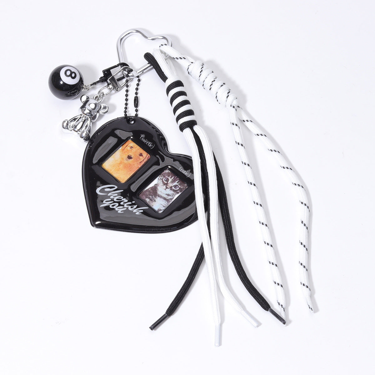 ins红色爱心id小卡证件照爱豆大头贴情侣卡套挂件钥匙扣挂链装饰