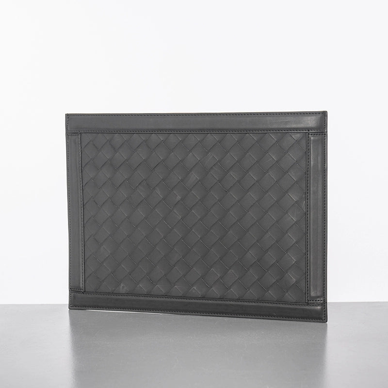 X&BV超薄特大号编织手拿包男真皮休闲大容量时尚平板ipad包手包男