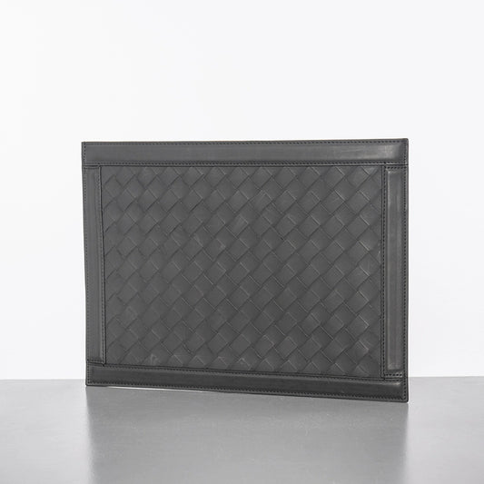 X&BV超薄特大号编织手拿包男真皮休闲大容量时尚平板ipad包手包男