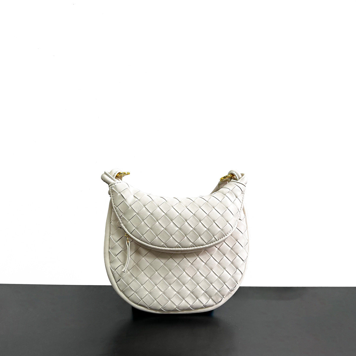 2023新款秋冬原创编织真皮腋下包女简约通勤托特包大休闲手提包女