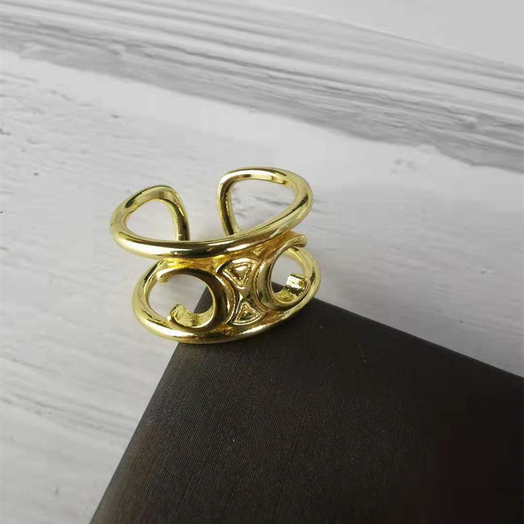 赛家复古凯旋门celi风手镯戒指法式高级感气质简约可调节手环女