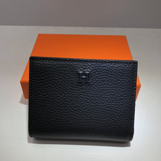 H家荔枝纹短款钱包 多功能凯莉链条包零钱包一体单肩斜挎小方包女