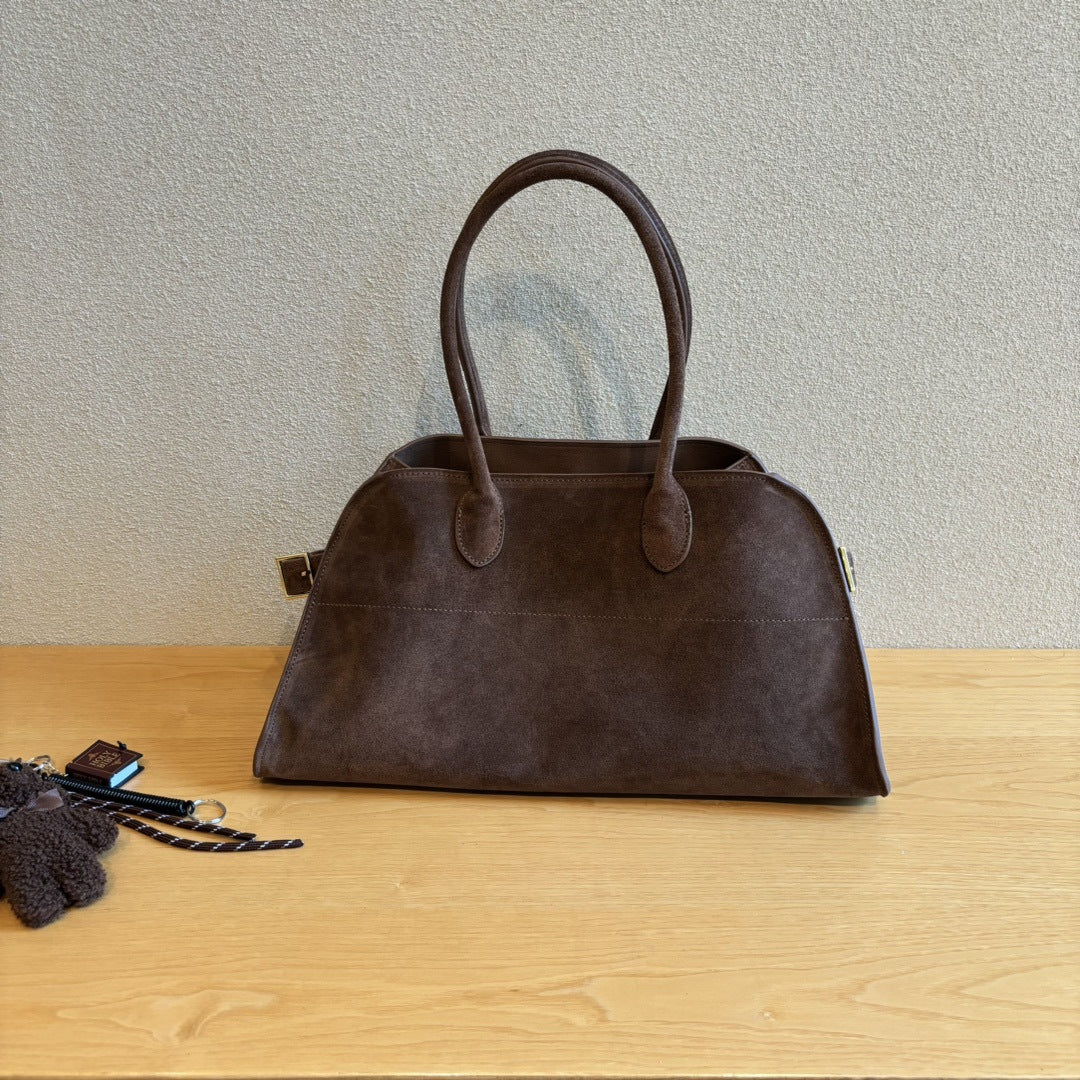 真皮麂皮托特包手提单 肩斜挎女包包新款编织时尚休闲通勤大容量