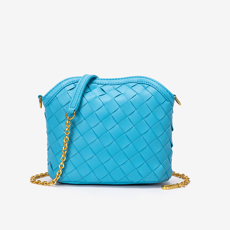 包包女2025新款韩版潮流编织包迷你链条女包女士磁扣单肩包斜跨包