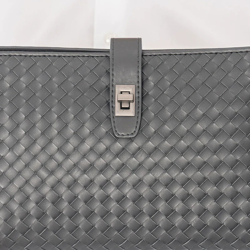 X&BV新款编织手包男真皮2021新款休闲商务大容量手抓包男士手拿包