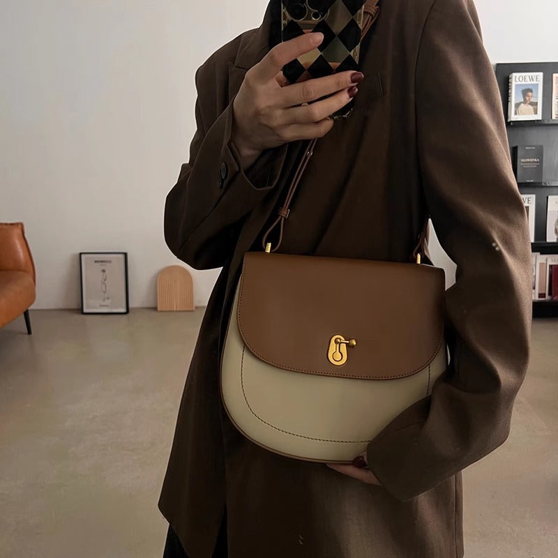 网红包包女2024时尚复古半圆马鞍包小众高级感质感单肩斜挎包代发