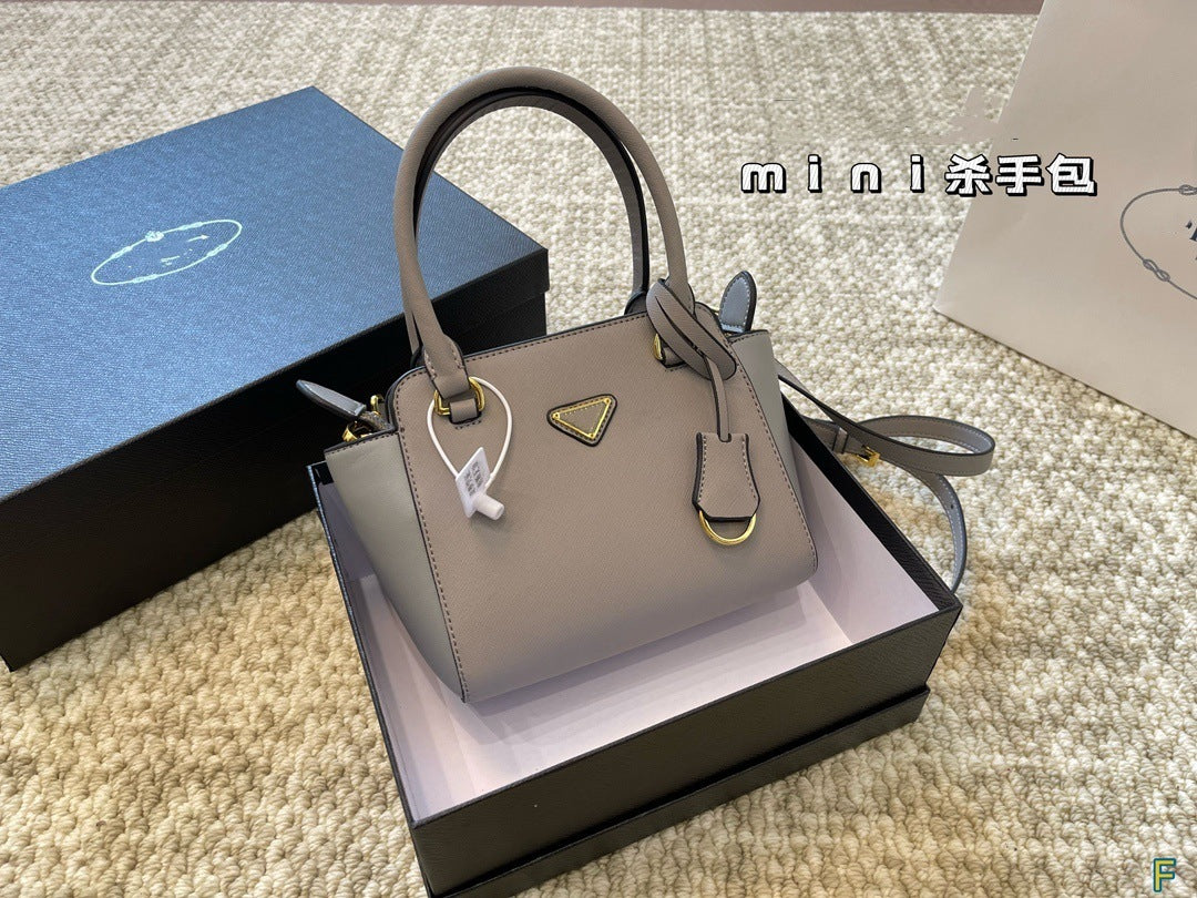 大牌 普P家真皮女包手掌纹杀手手提包韩版潮mini斜挎十字纹单肩包