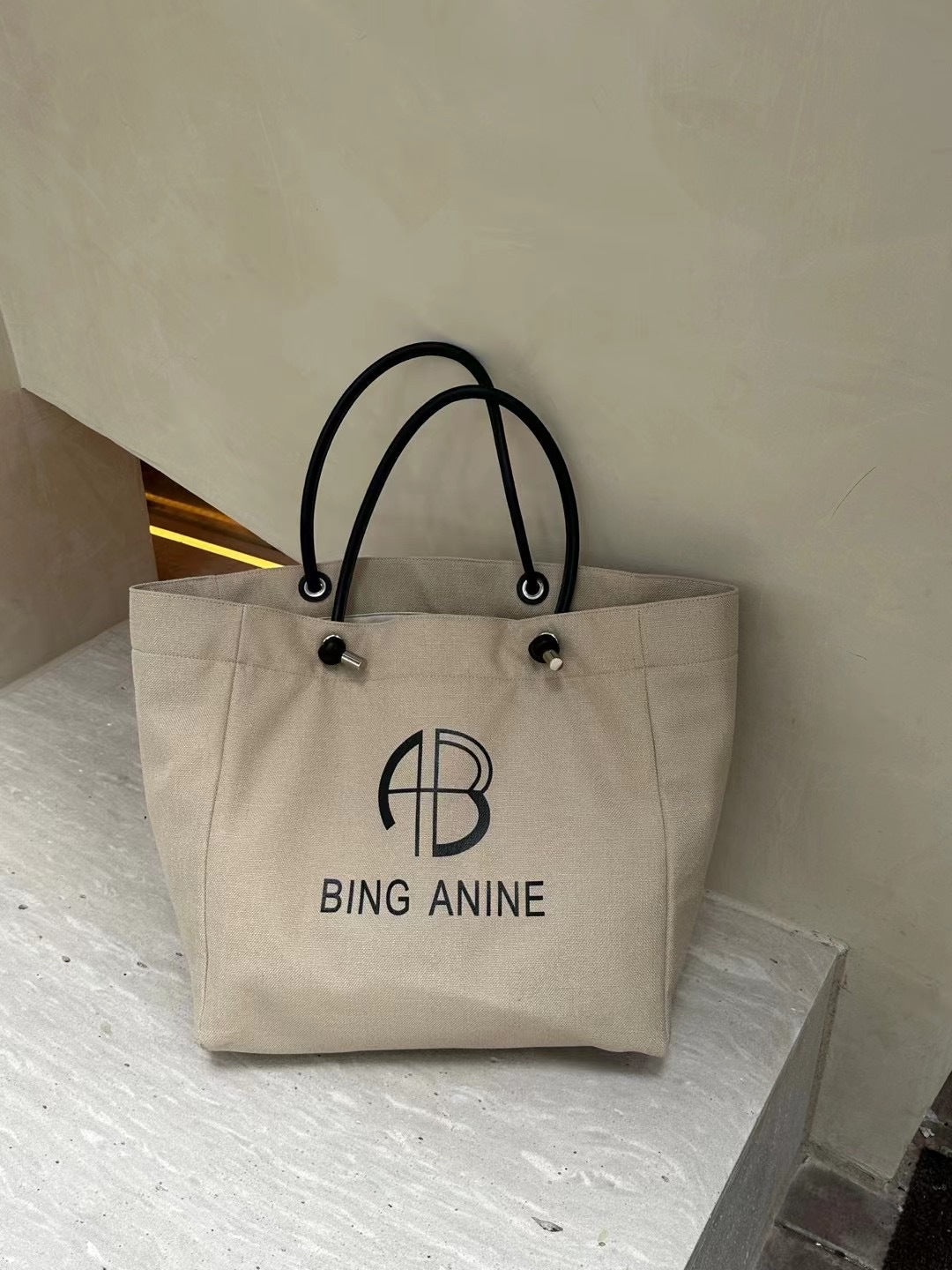 大容量托特包高品质子母印花棉麻帆布真皮手拎袋度假帆布袋文艺包