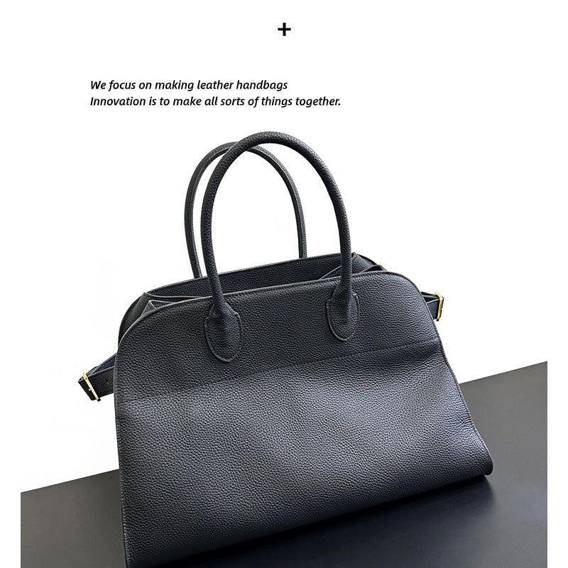 手提大容量包包女2023新款真皮复古公文托特包小众质感电脑通勤包