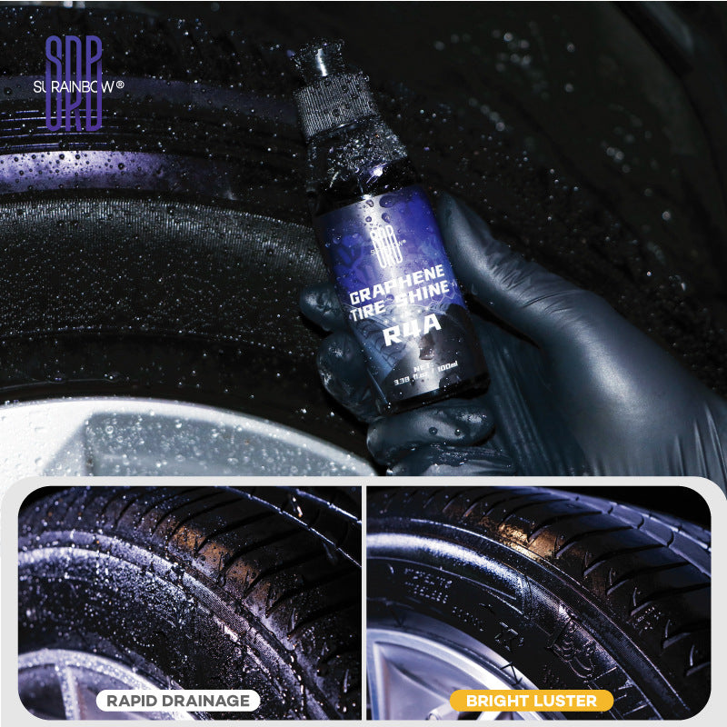跨境专供汽车石墨烯轮胎镀膜剂轮胎釉增黑增亮防老化保养蜡防龟裂