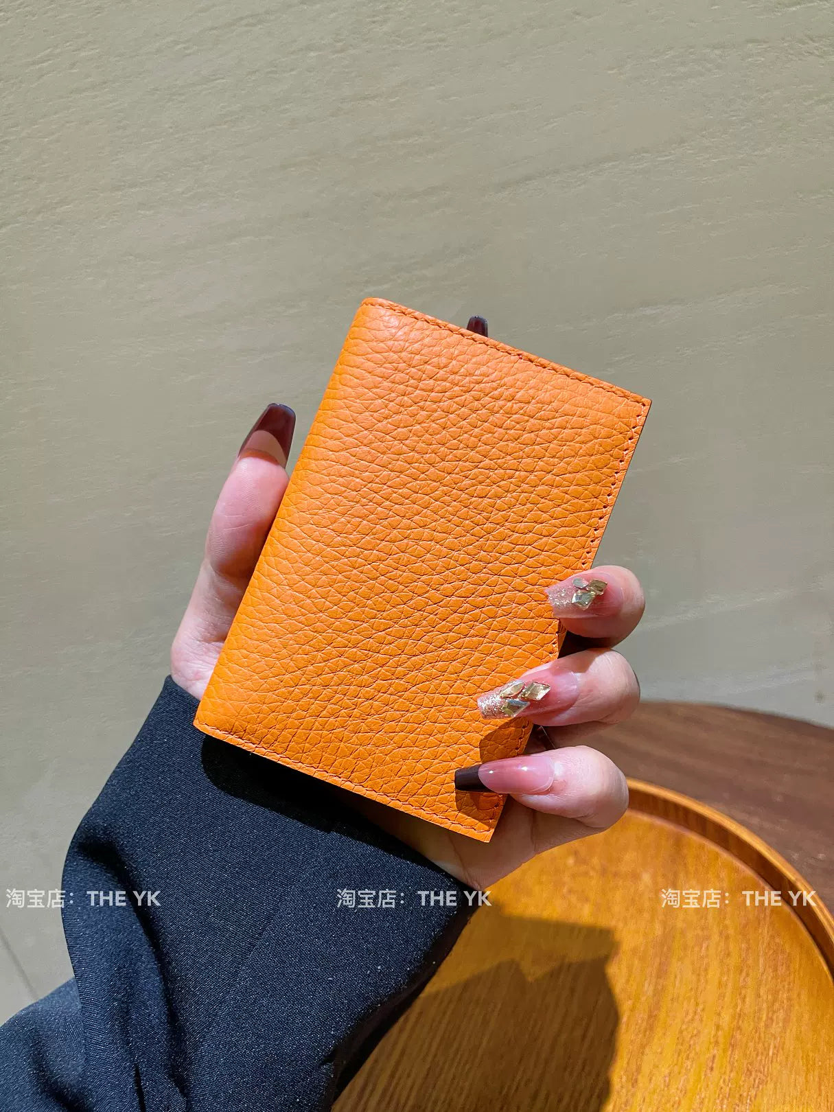 H家真皮卡包女小巧迷你精致卡夹荔枝纹简约超薄卡套两折驾驶证套