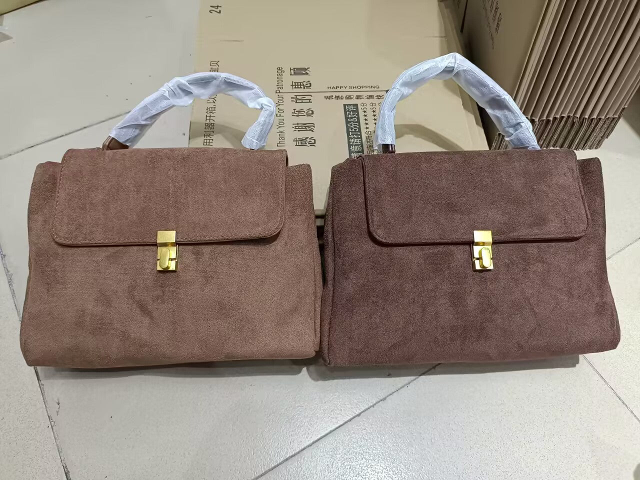 复古绒面托特包ins百搭通勤磨砂单肩斜挎包大容量邮差包一件代发