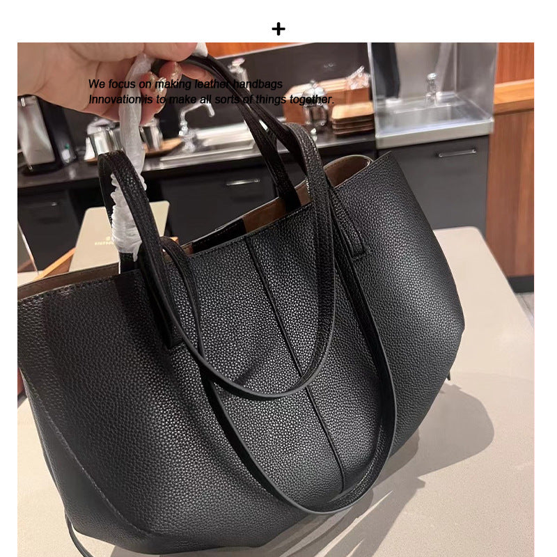 水桶包包女式2024新款斜挎包韩版时尚百搭简单软皮出门上班小拎包