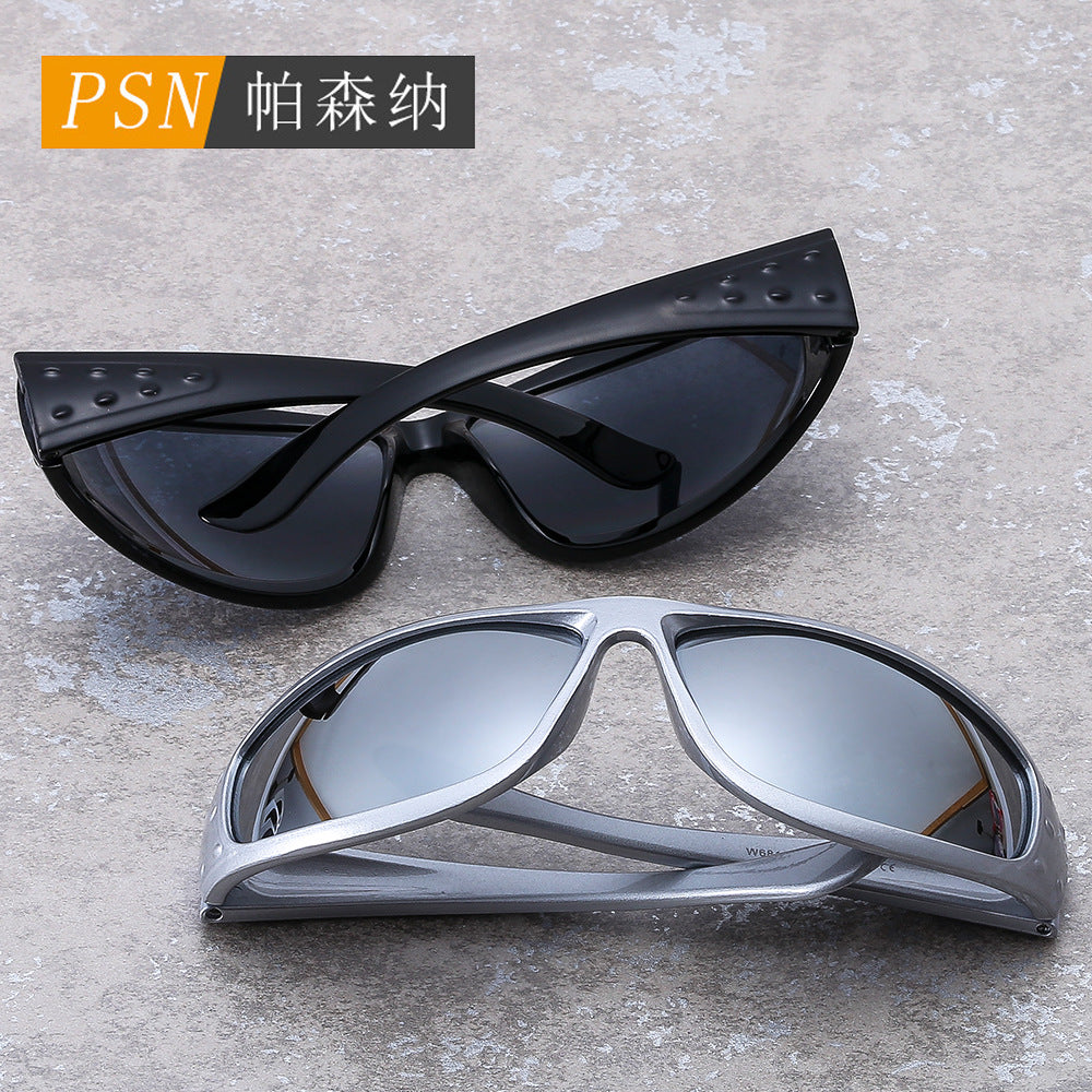 68111厂家新款运动骑行眼镜网红男女朋克太阳镜欧美潮流辣妹墨镜